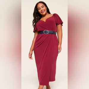 Lane Bryant Burgundy Maxi Dress 26/28